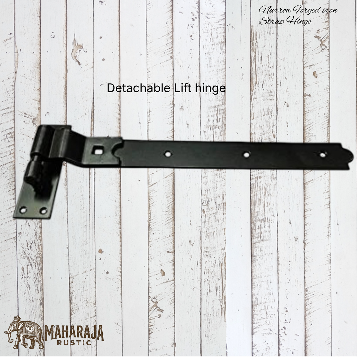 Detachable forged iron strap hinge 461mm long (MAJ-881)