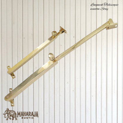 Longneck solid brass telescopic casement window stay 356-597mm (5 finishes)