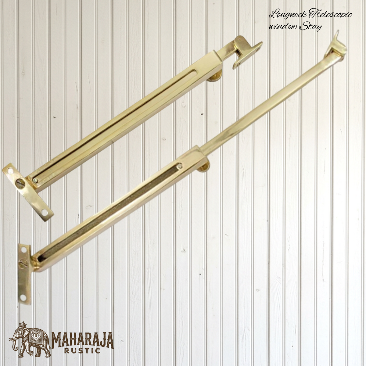 Longneck solid brass telescopic casement window stay 356-597mm (5 finishes)