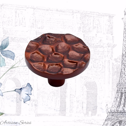 Artisan Silicon bronze Rust Patina textured Cabinet knob 49mm  Dia