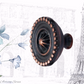 Artisan Brass Beaded Antique Copper Cabinet knob  31mm dia