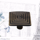 Artisan Square Spiral Solid Antique Brass Cabinet knob  36mmx36mm
