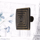 Artisan Square Spiral Solid Antique Brass Cabinet knob  36mmx36mm
