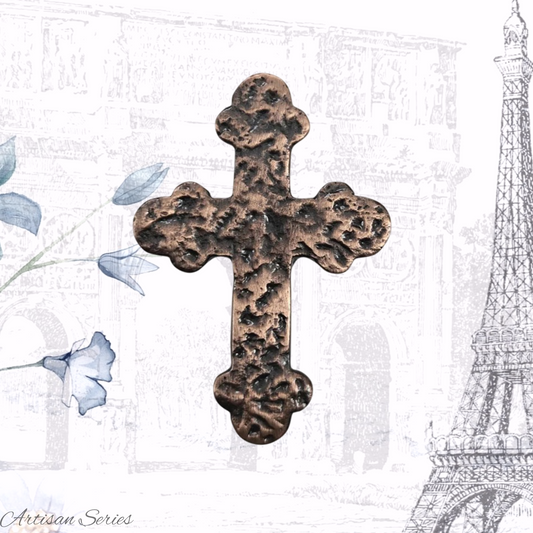 Artisan Rustic oil bronze finish brass Cross 62mm x 44mm