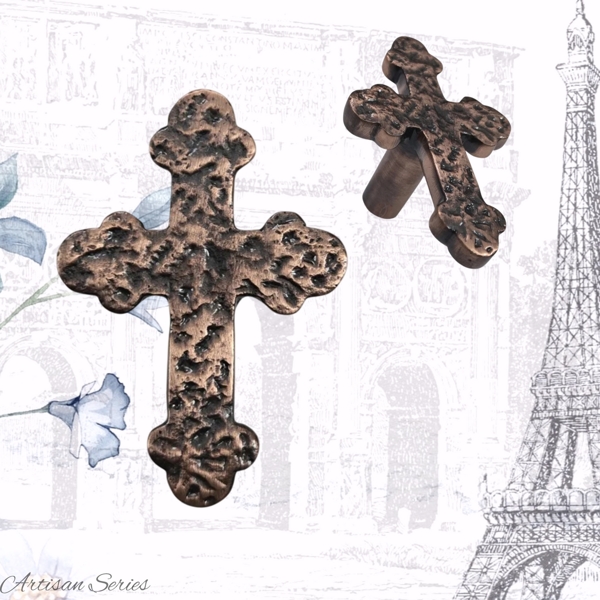 Artisan Rustic oil bronze finish brass Cross 62mm x 44mm