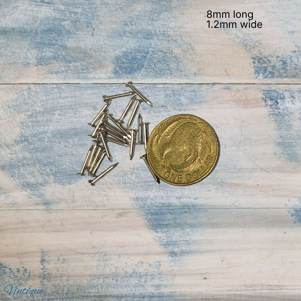 Silver Jewelry Box hardware Pins / nails  8mm  (pkt 20)