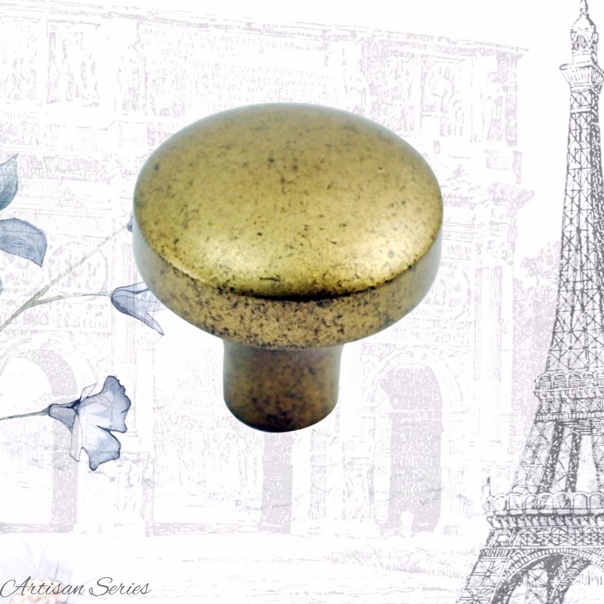 Artisan Distressed Silicon Bronze large cabinet knob 37mm dia