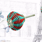 Artisan Wire & Rope Red/Teal weave cabinet knob -3 sizes