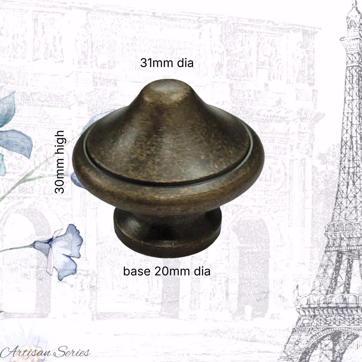 Artisan Antique Brass Tagine cabinet knob 31mm dia