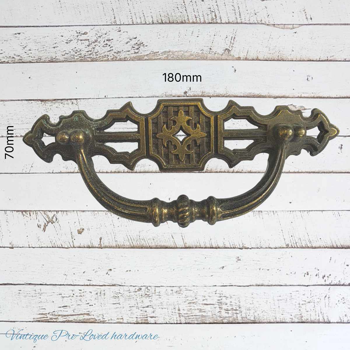 Recycled Rubbed brass prestige Drawer Pull 180mm long