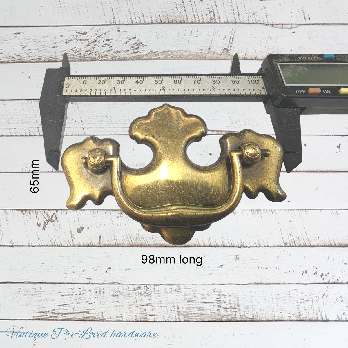 recycled Vintage Keeler Brass swing handle 98mm long