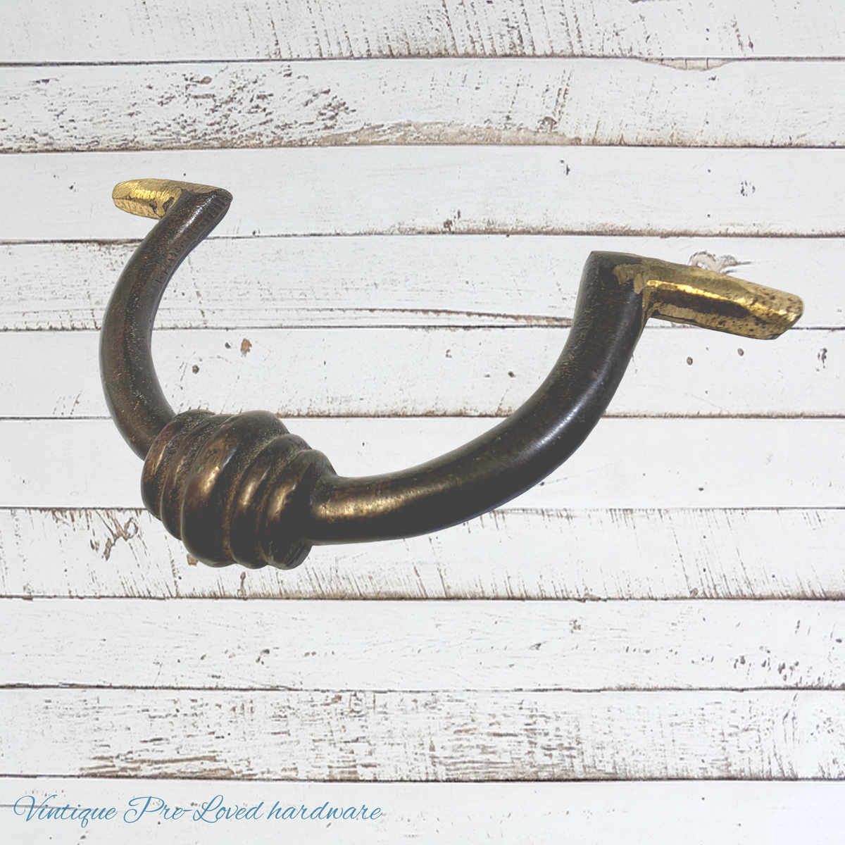Antique Thick Solid brass cabinet Bail handle 131mm long