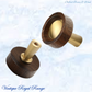Oxford Walnut & Brass Centre Round cabinet handle / Knob 29mm dia