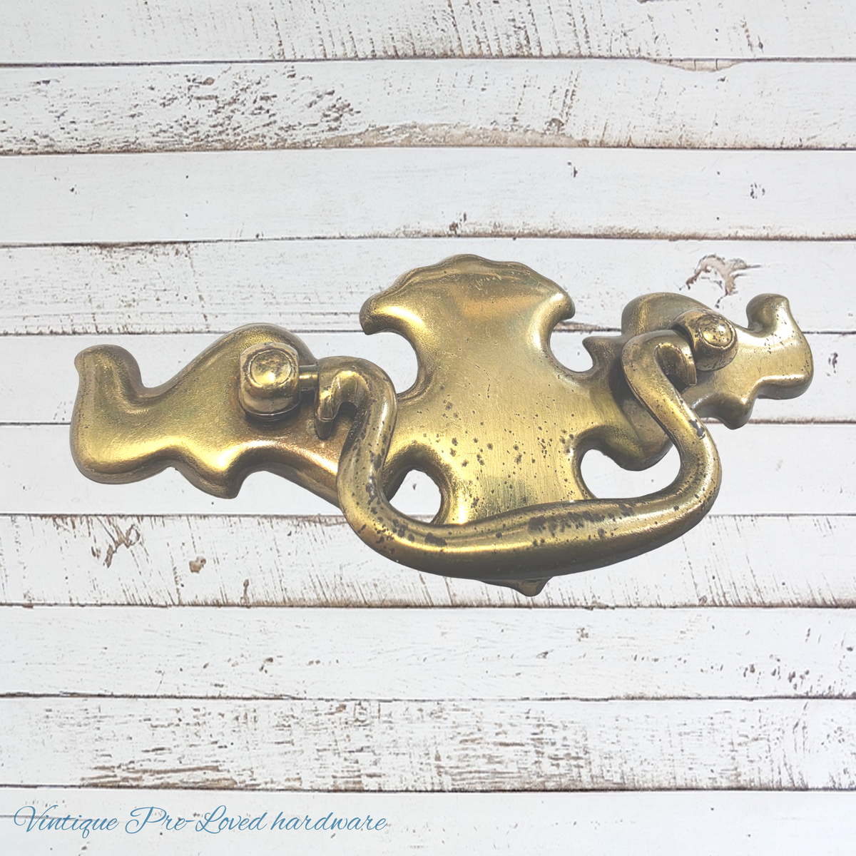 Antique Chippendale style brass Swing bail cabinet handle