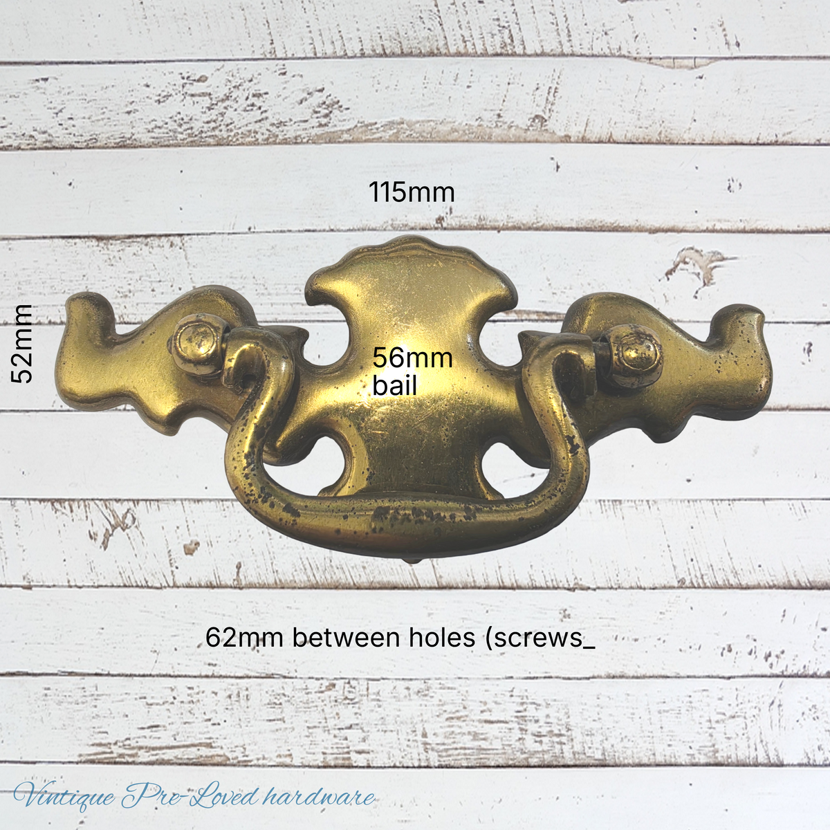 Antique Chippendale style brass Swing bail cabinet handle