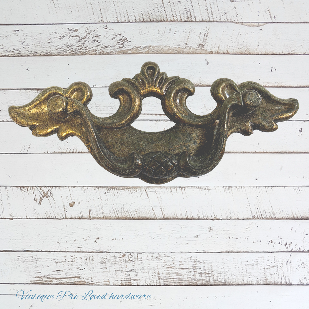 Antique Tudor hardware NZ sheet brass Swing bail cabinet handle 160mm long