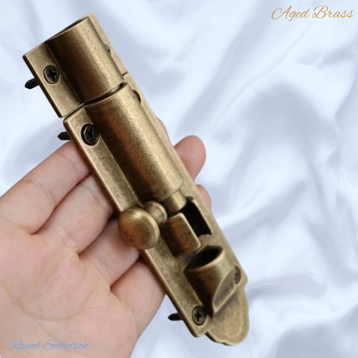 Aged Brass sliding Barrel Bolt long Bolt  7 sizes 100mm To 630mm