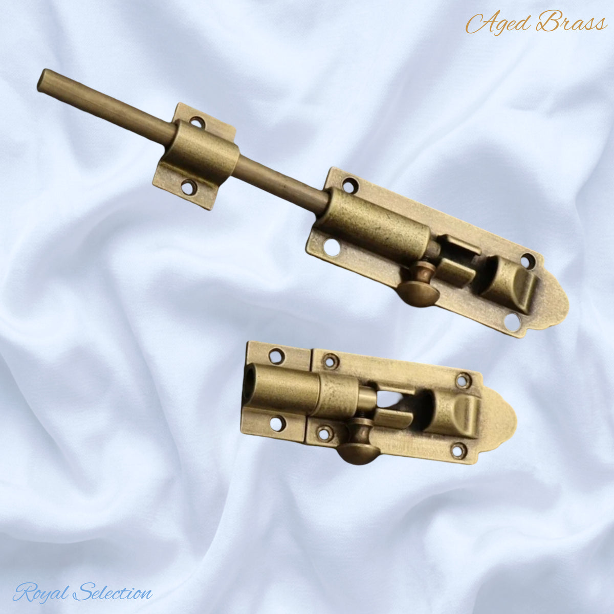 Aged Brass sliding Barrel Bolt long Bolt  7 sizes 100mm To 630mm