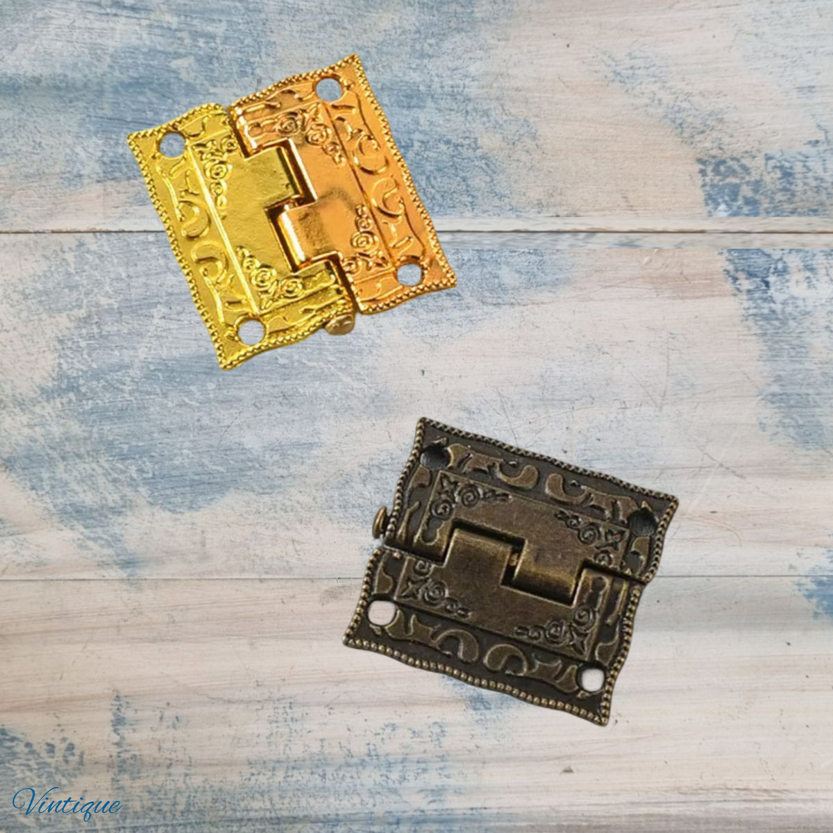 Ornate Craft Gold Small Box Hinge -2 sizes (25mm & 36mm)