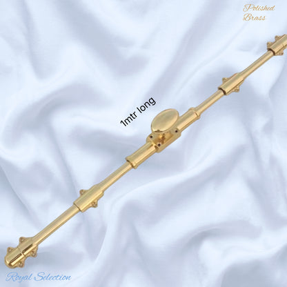Z-Cure Polished Brass Cremone Door sliding Bolt -1mtr, 1.2mtr & 2mtr lengths