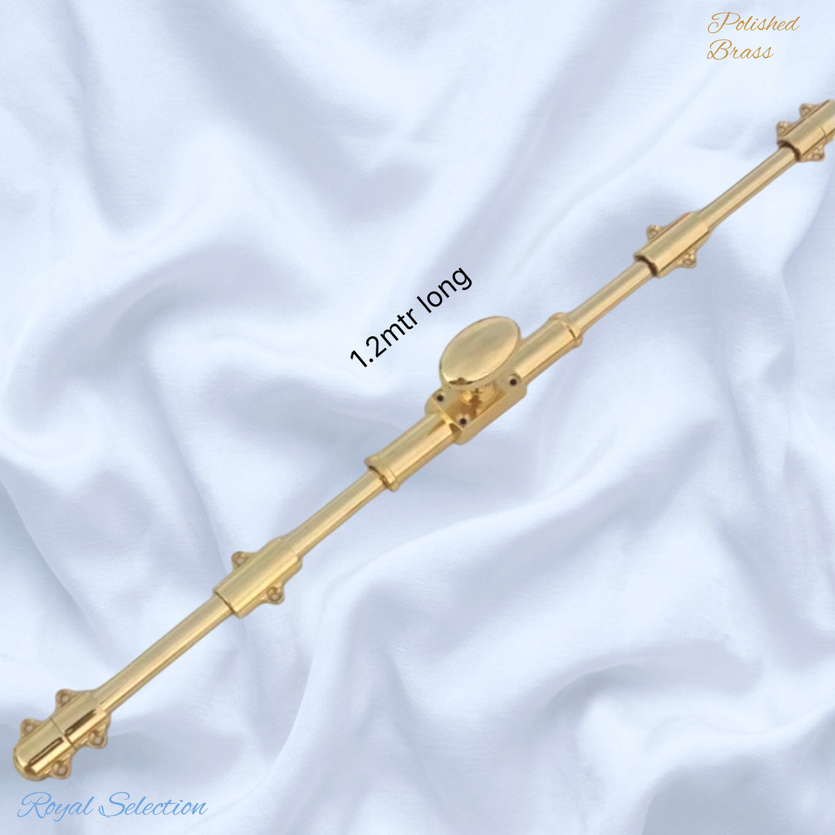 Z-Cure Polished Brass Cremone Door sliding Bolt -1mtr, 1.2mtr & 2mtr lengths