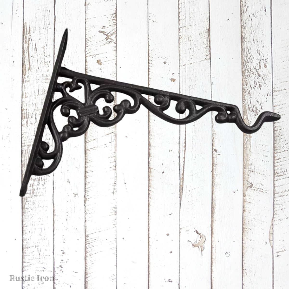Rustic Black Cast Iron Garden Planter hanger hook  243mm long