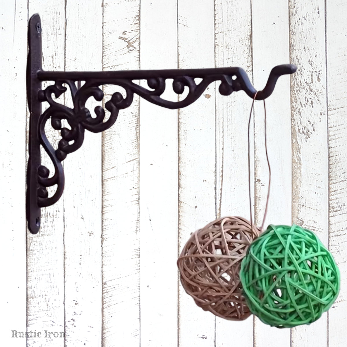 Rustic Black Cast Iron Garden Planter hanger hook  243mm long