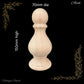 Ascot carved Wooden finial -4 sizes- regal and lovely