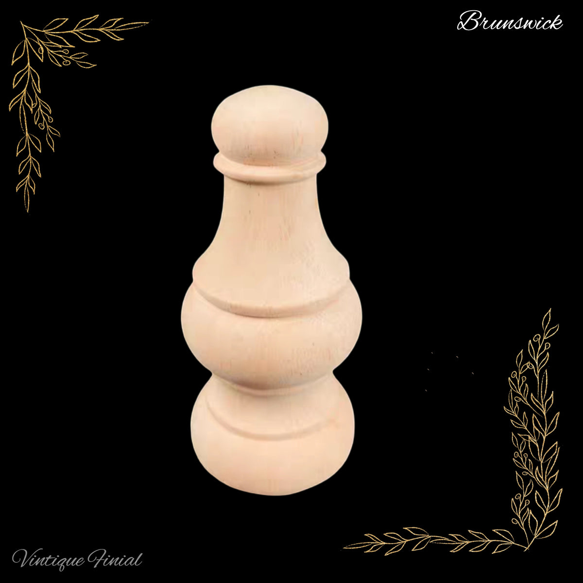 Brunswick carved Wooden finial -150mm x 70mm