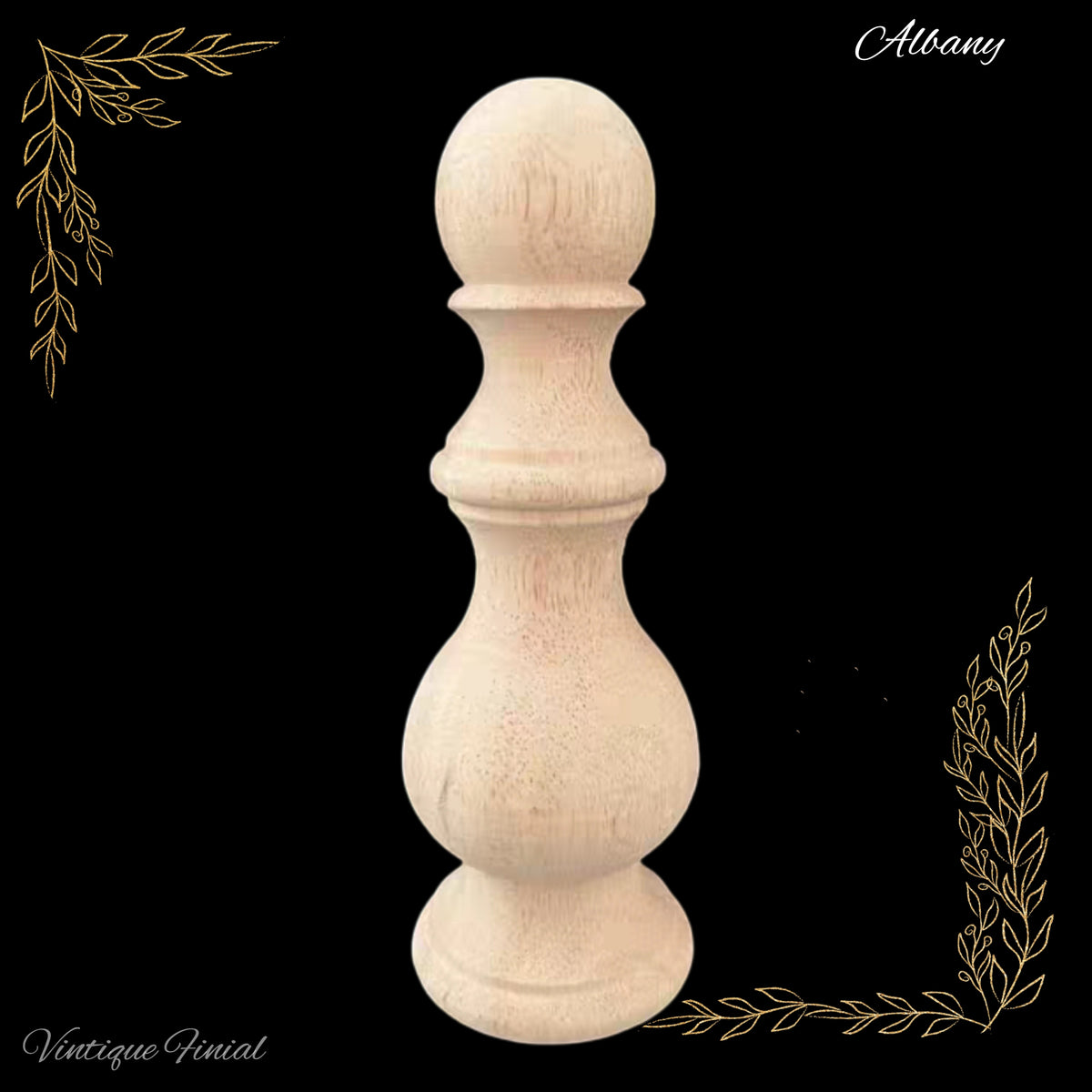 Albany carved Wooden finial -220mm x 80mm