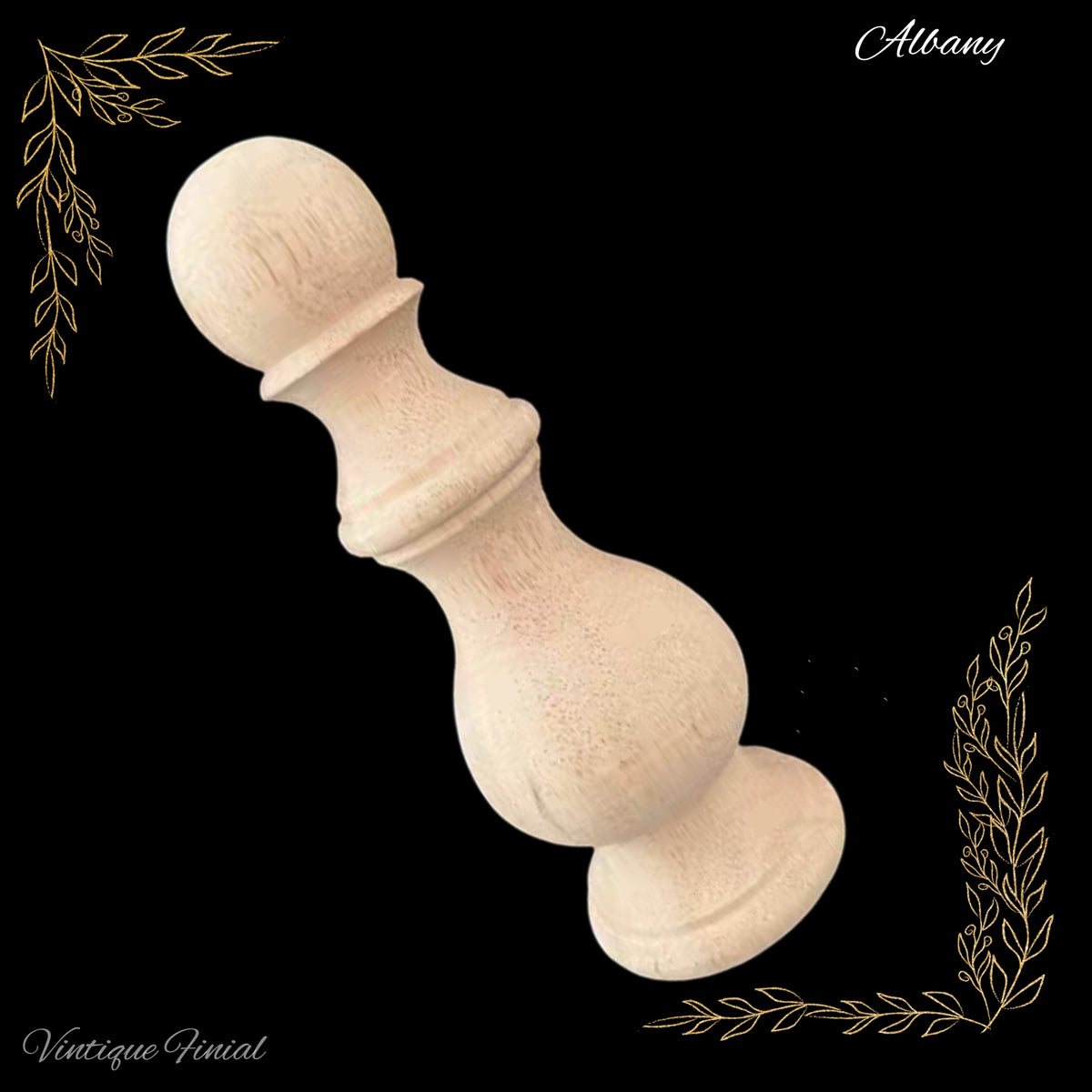 Albany carved Wooden finial -220mm x 80mm