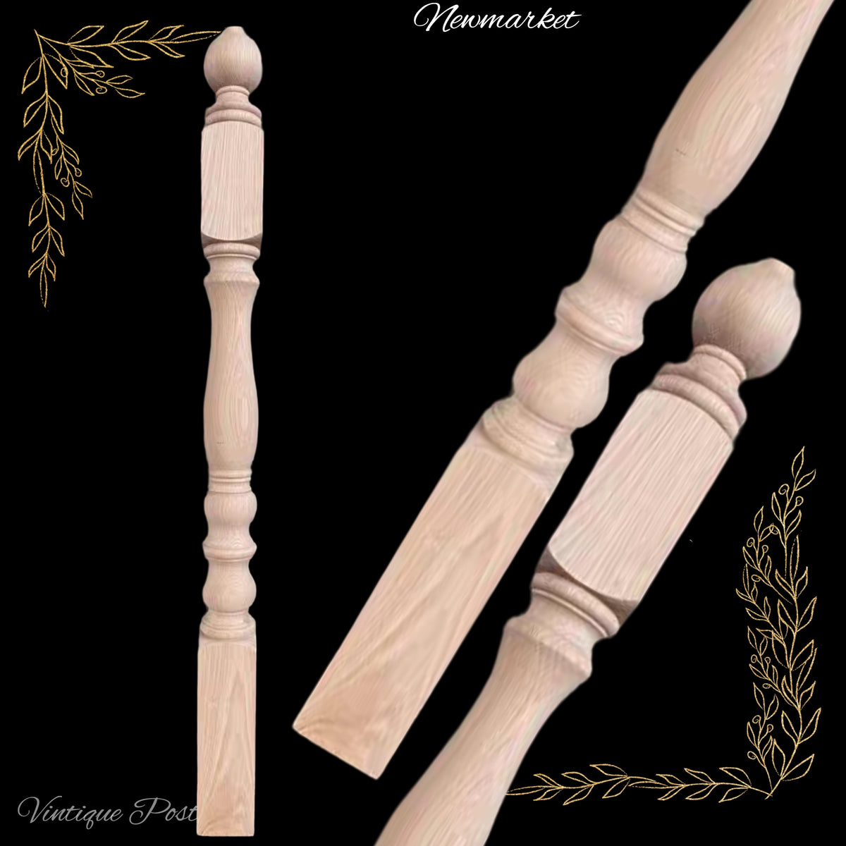 Newmarket wooden (Red Oak) Newel post 1200mm L x 90mm x 90mm