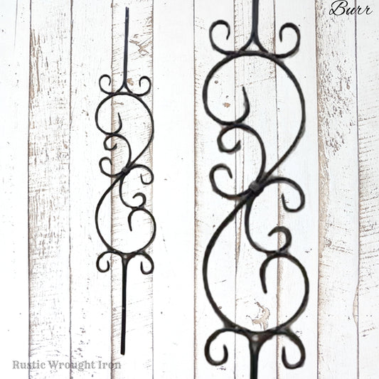 "Burr: Flower Wrought Iron Baluster 850mm long x 100mm wide