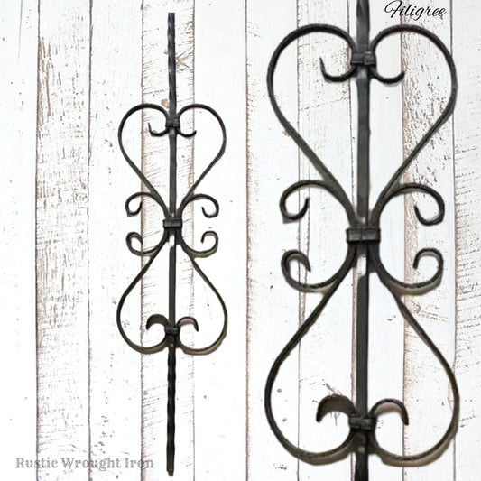 "Filigree" Flower Wrought Iron Baluster 850mm long x 200mm wide