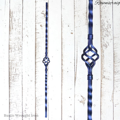 "Ravenscraig"Twisted Orb Wrought Iron Baluster 850mm long