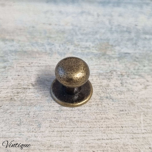 Antique Bronze DELICATE" small drawer or cabinet vintage knob 12mm dia -NEW
