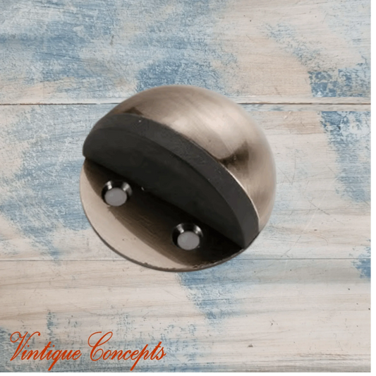 Antique Bronze Stainless Steel Oval Floor Non-Magnetic Rubber Door Stop-NEW - Vintique Concepts