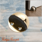 Bright Gold Stainless Steel Oval Floor Non-Magnetic Rubber Door Stop-NEW - Vintique Concepts