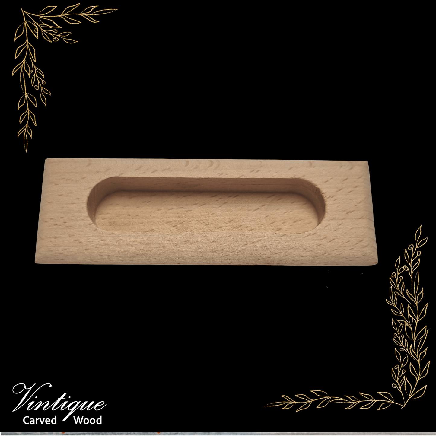 Concealed Cavity Rectangle wooden door Handle 120mm x 40mm