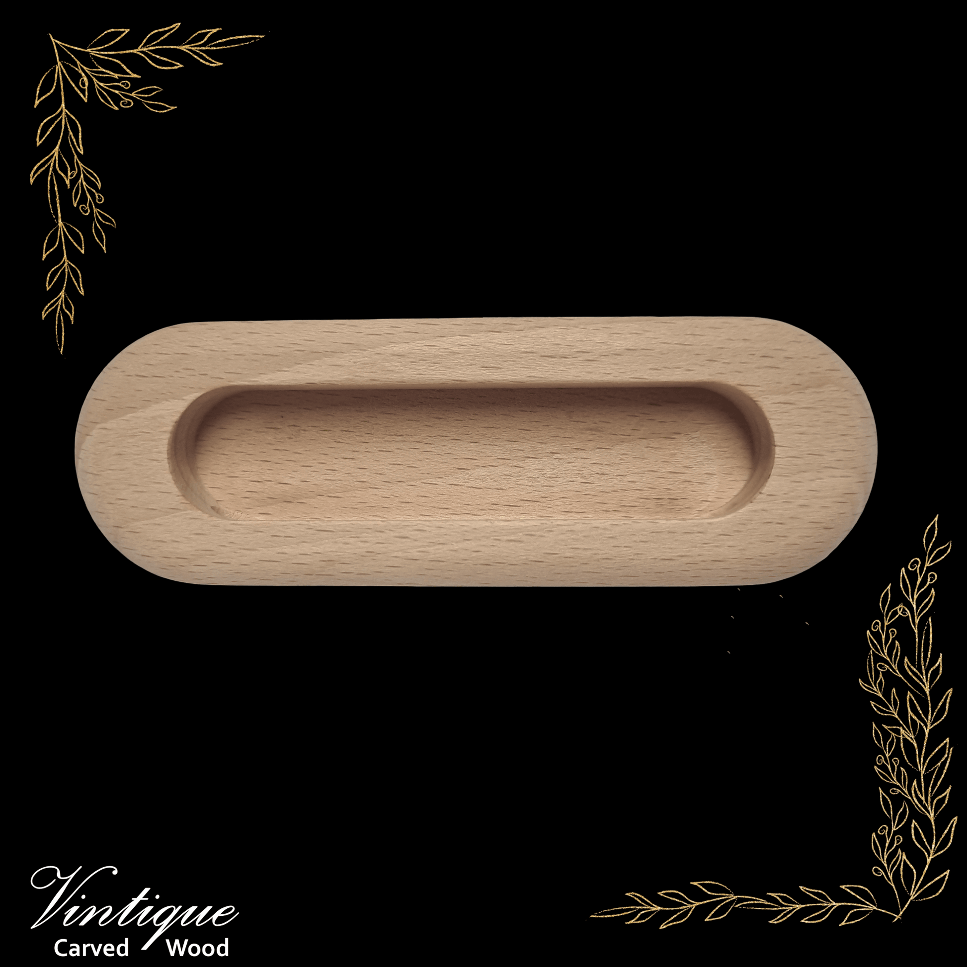 Concealed Cavity Oval wooden door Handle 120mm x 40mm