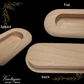 Concealed Cavity Oval wooden door Handle 120mm x 40mm
