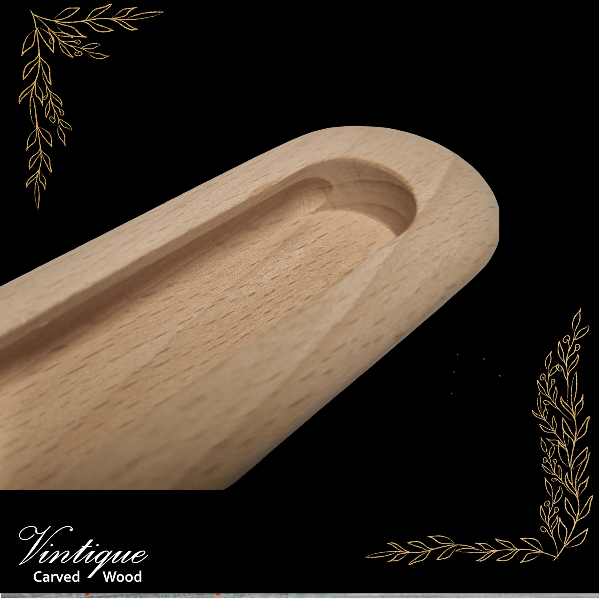 Concealed Cavity Oval wooden door Handle 120mm x 40mm