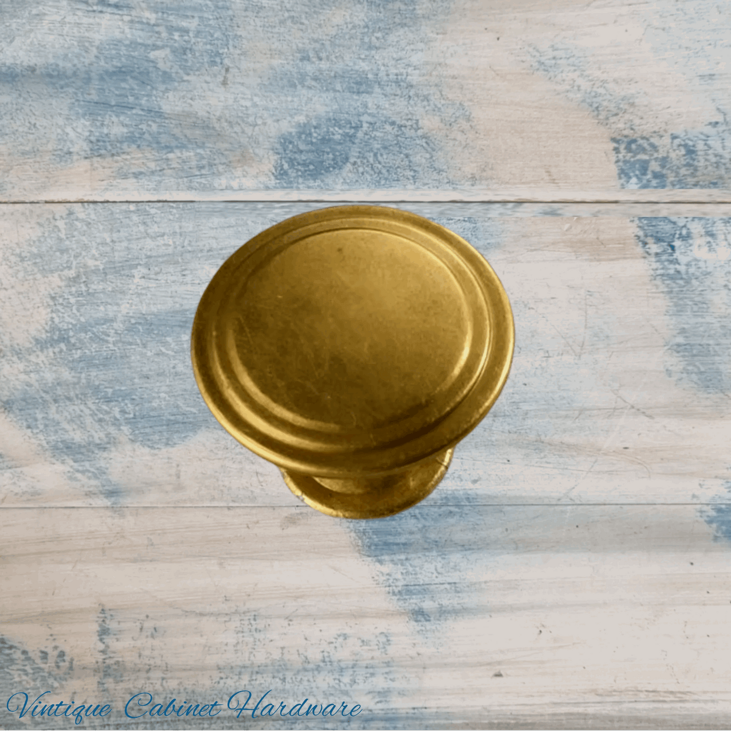Ringed Alloy Antique Gold finish 29mm Drawer or Cabinet Knob - Vintique Concepts