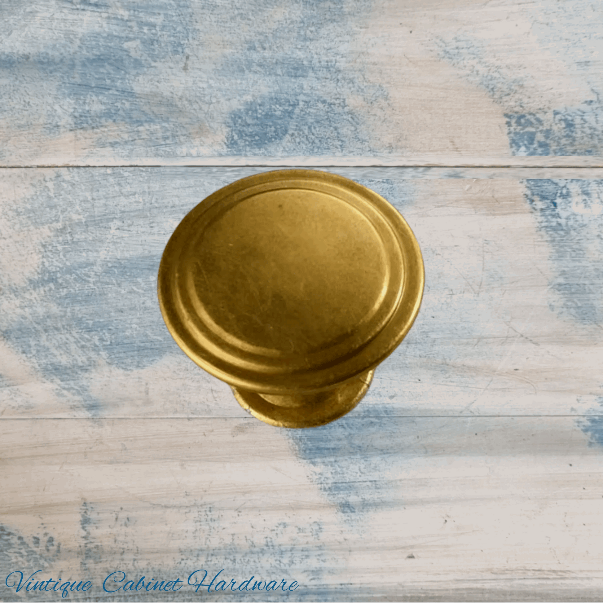Ringed Alloy Antique Gold finish 29mm Drawer or Cabinet Knob - Vintique Concepts