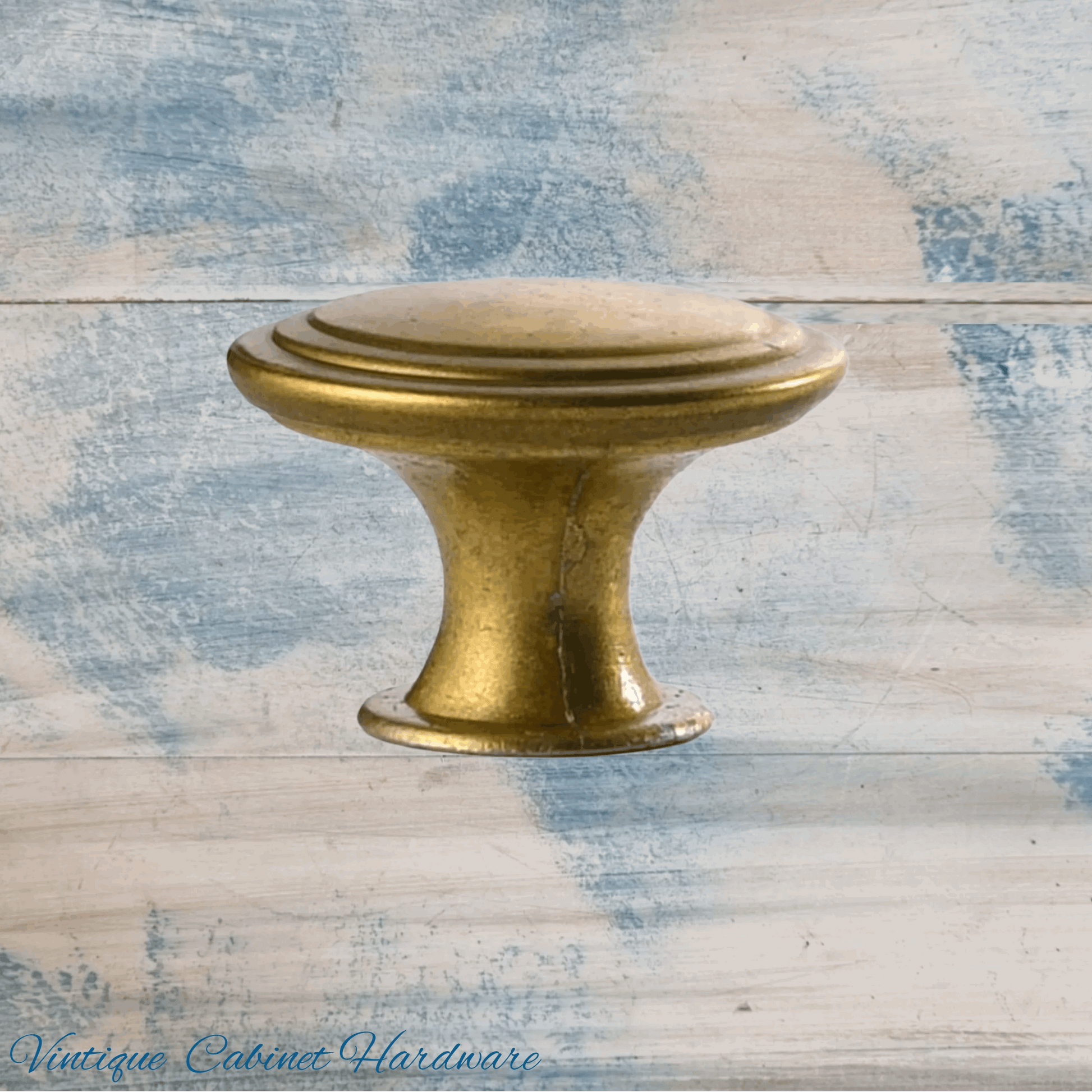 Ringed Alloy Antique Gold finish 29mm Drawer or Cabinet Knob - Vintique Concepts