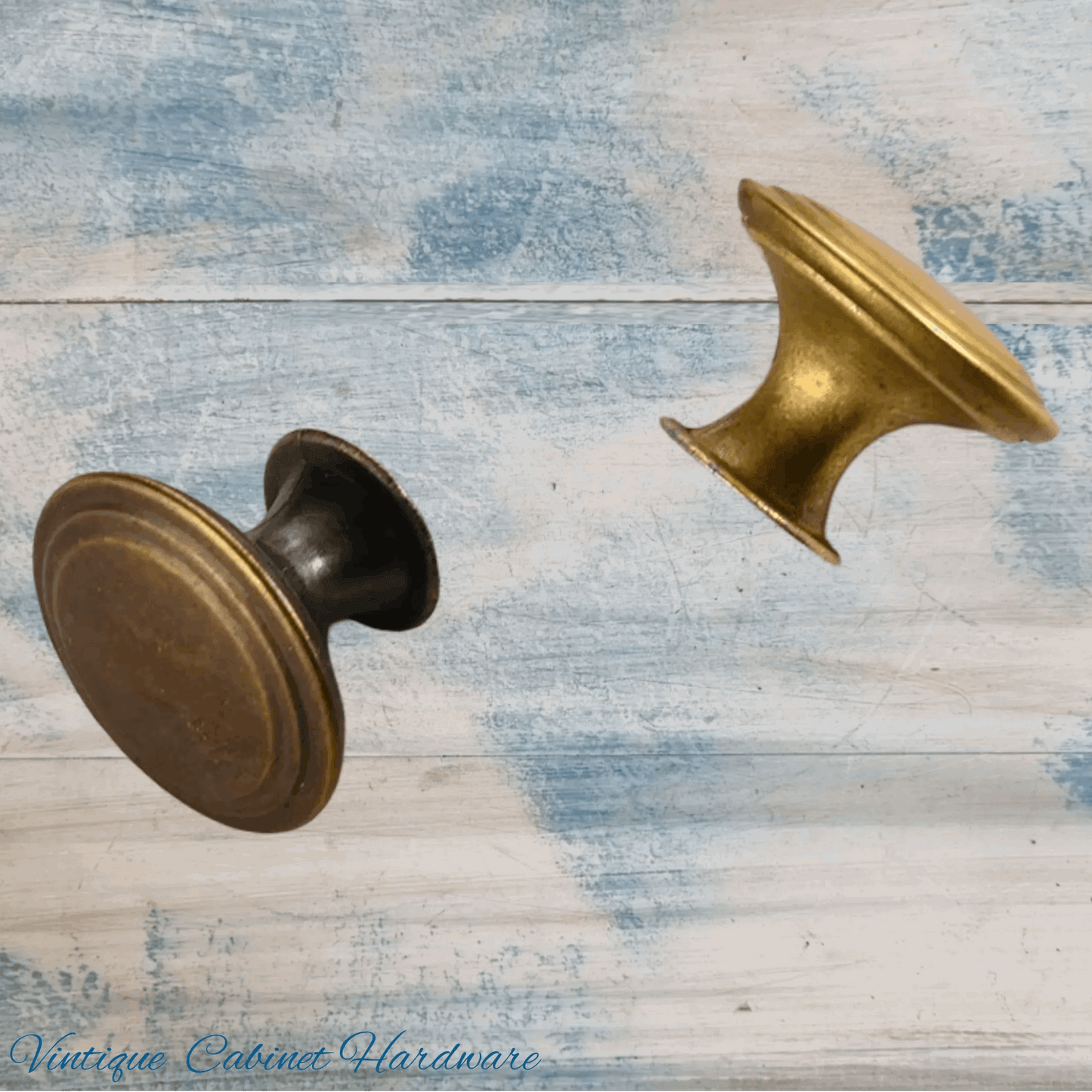 Ringed Alloy Antique Bronze finish 29mm Drawer or Cabinet Knob - Vintique Concepts