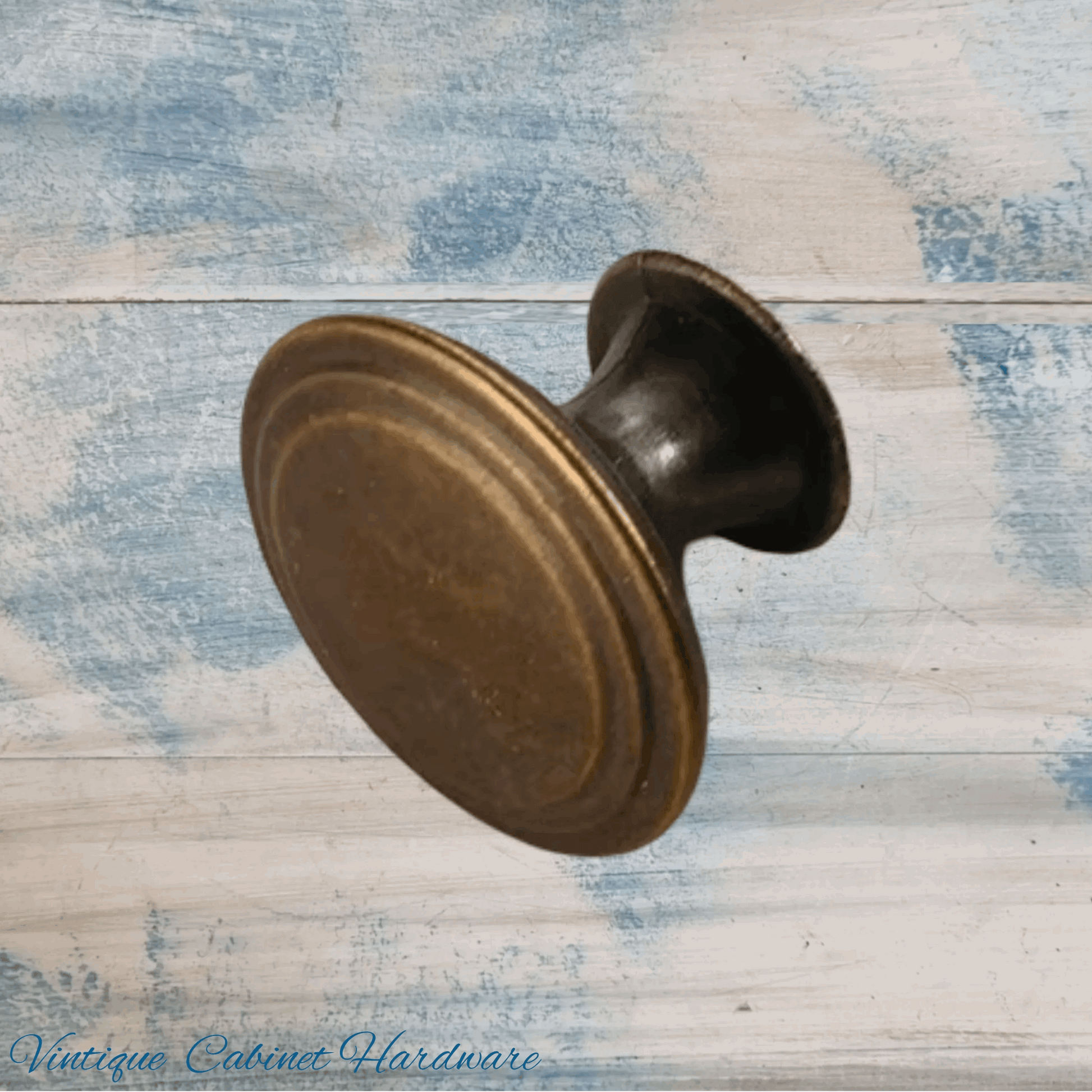 Ringed Alloy Antique Bronze finish 29mm Drawer or Cabinet Knob - Vintique Concepts