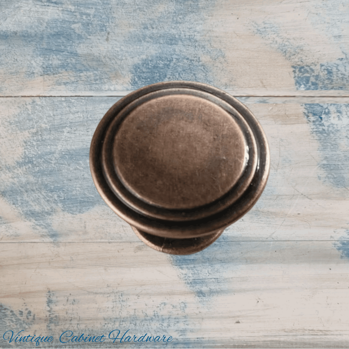 Ringed Alloy Antique Bronze finish 29mm Drawer or Cabinet Knob - Vintique Concepts