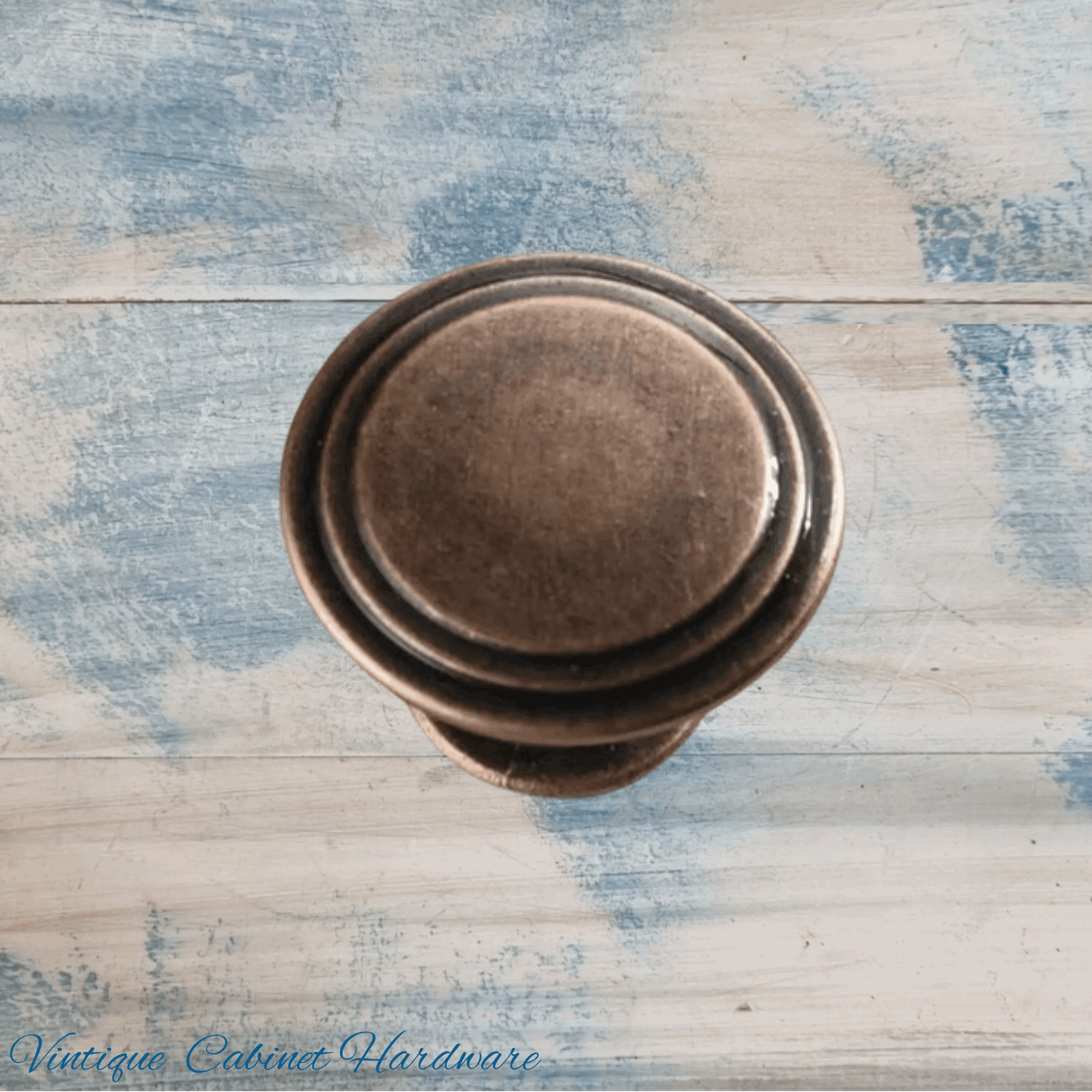Ringed Alloy Antique Bronze finish 29mm Drawer or Cabinet Knob - Vintique Concepts