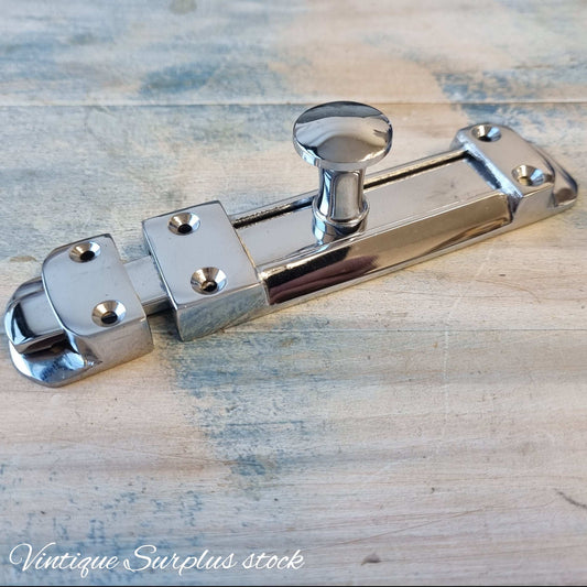 Satin chrome Heavy Duty drop bolt 150mm -Surplus stock New